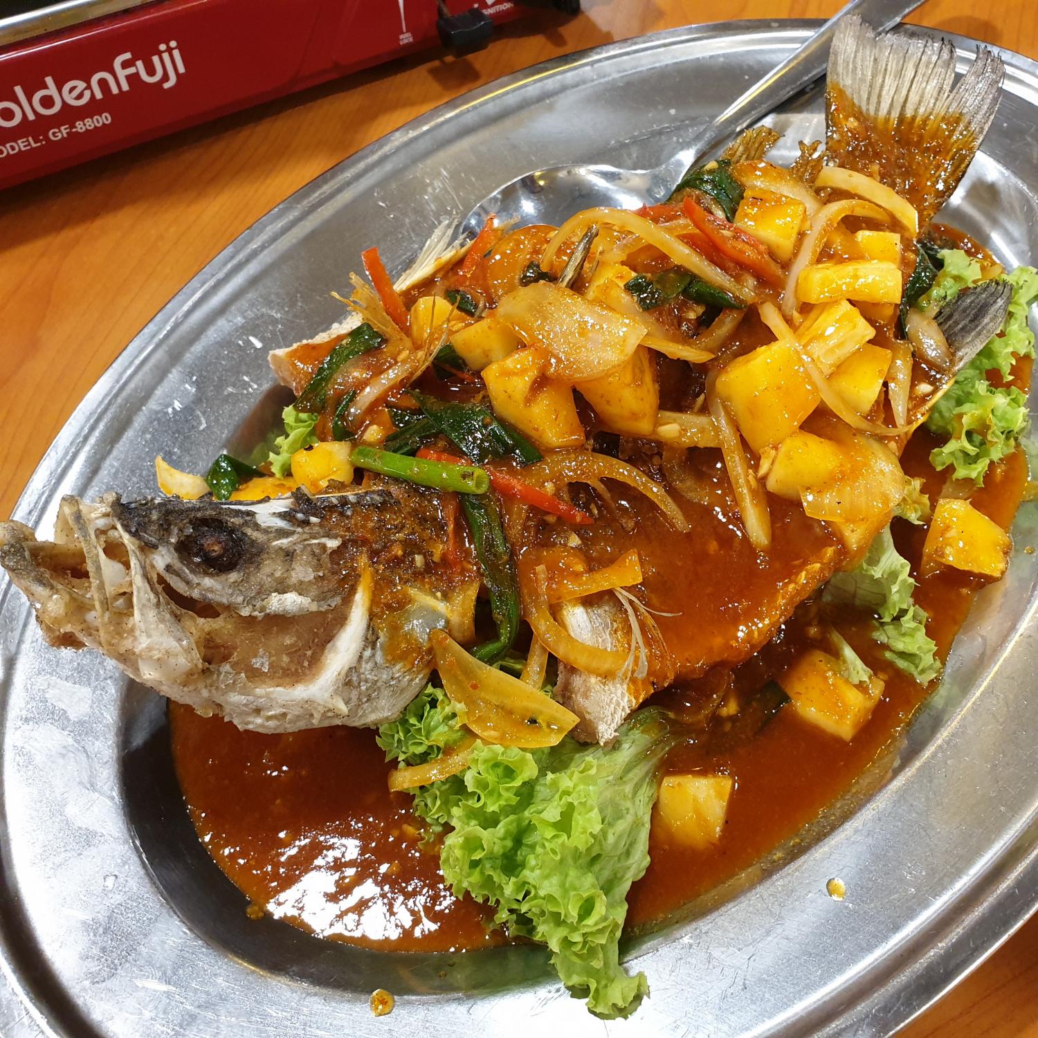 Sambal Fried Red Groupa Fish