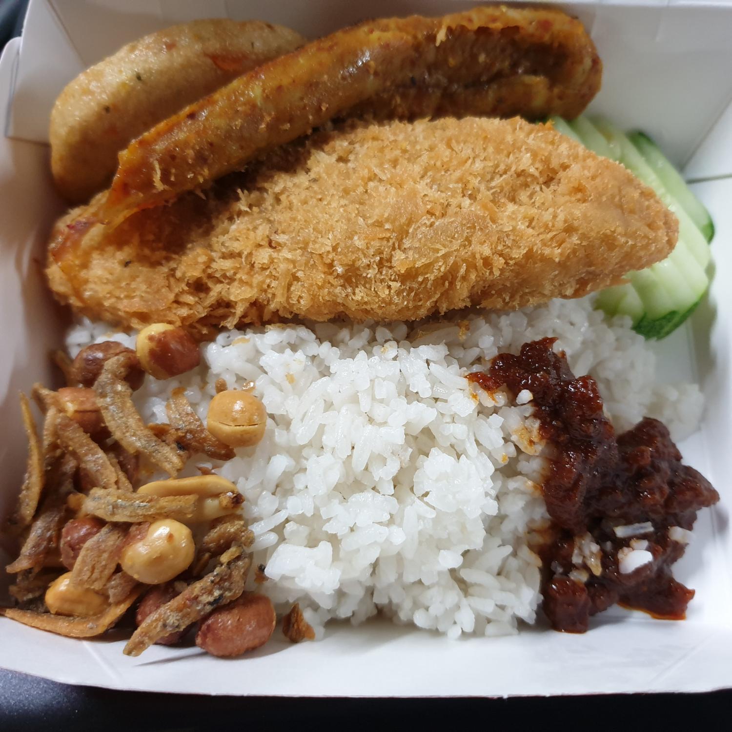 Breaded Fish Nasi Lemak