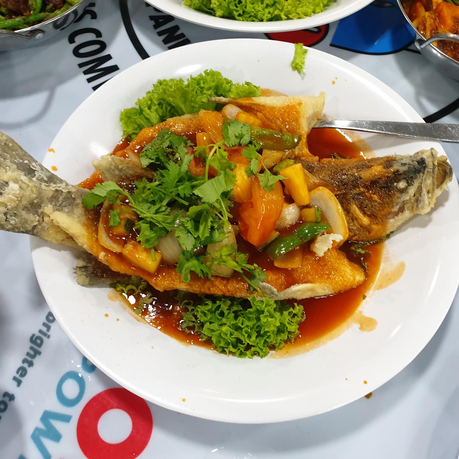 Sea Bass with Sweet and Sour Sauce