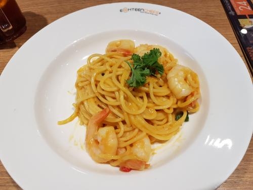 Salted Egg Prawn Pasta