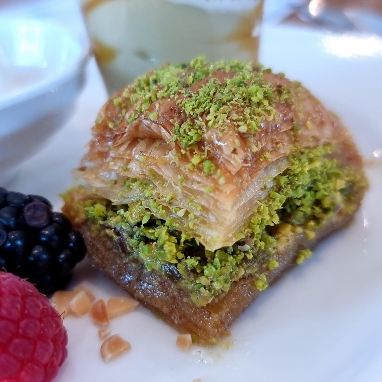 Pistachio Baklavas with Vanilla Ice-cream