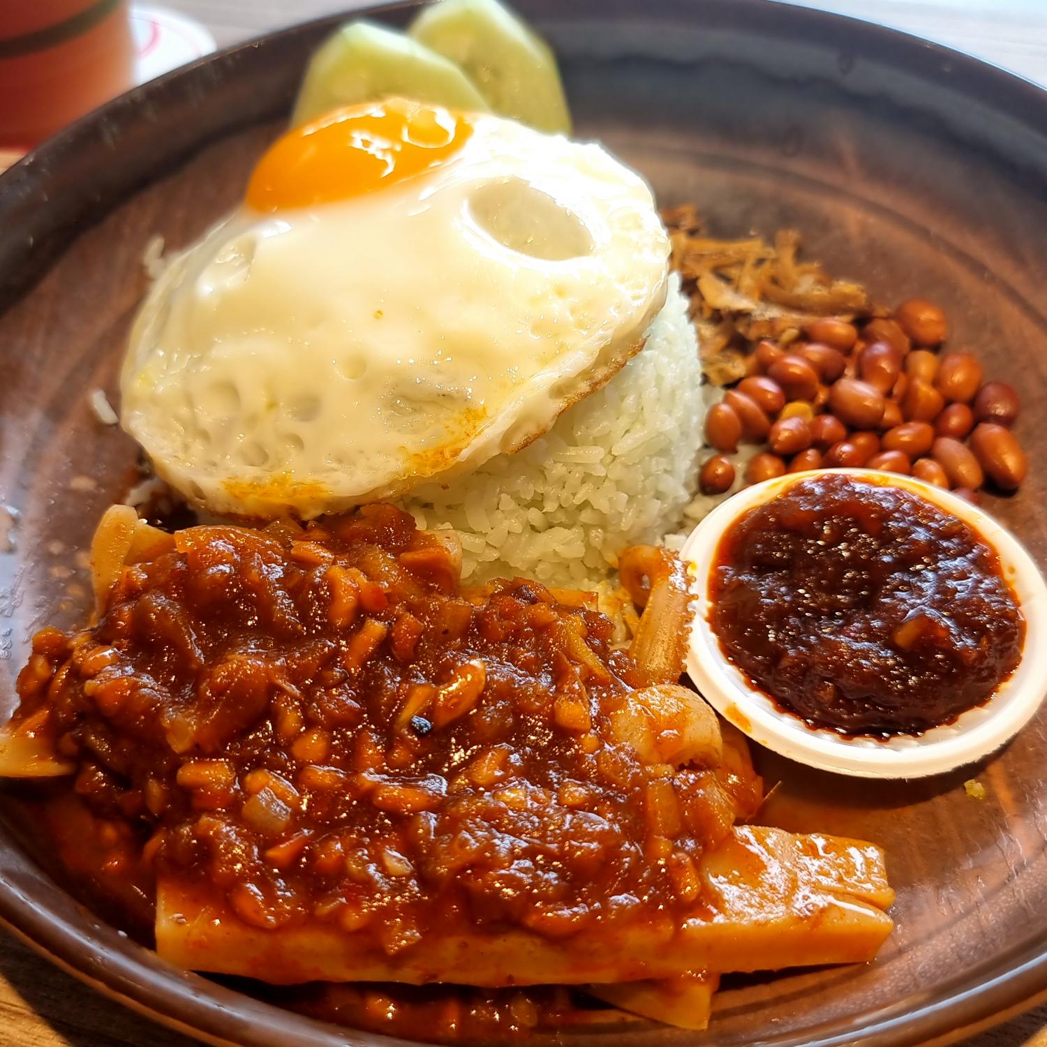 Nasi Lemak with Sambal Cuttlefish