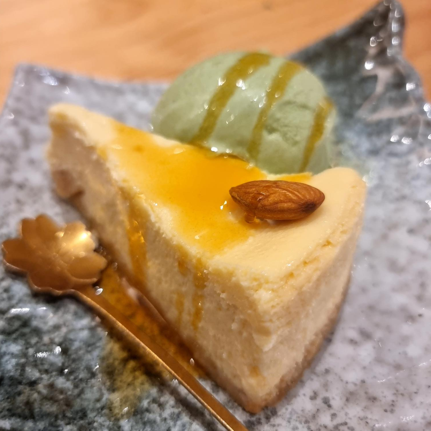 NY Cheesecake with Matcha Ice Cream