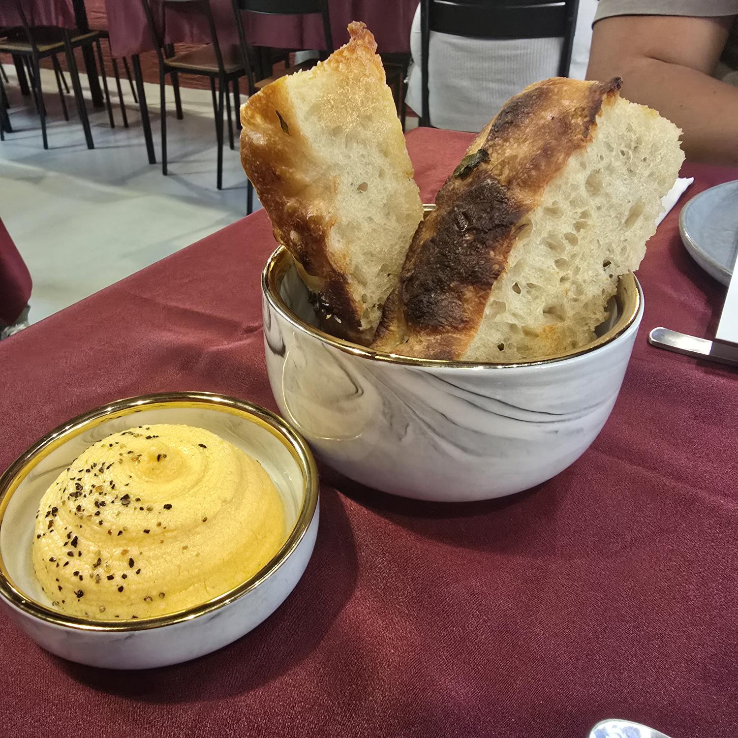 Toasted Faccocia with Confit Egg Yolk