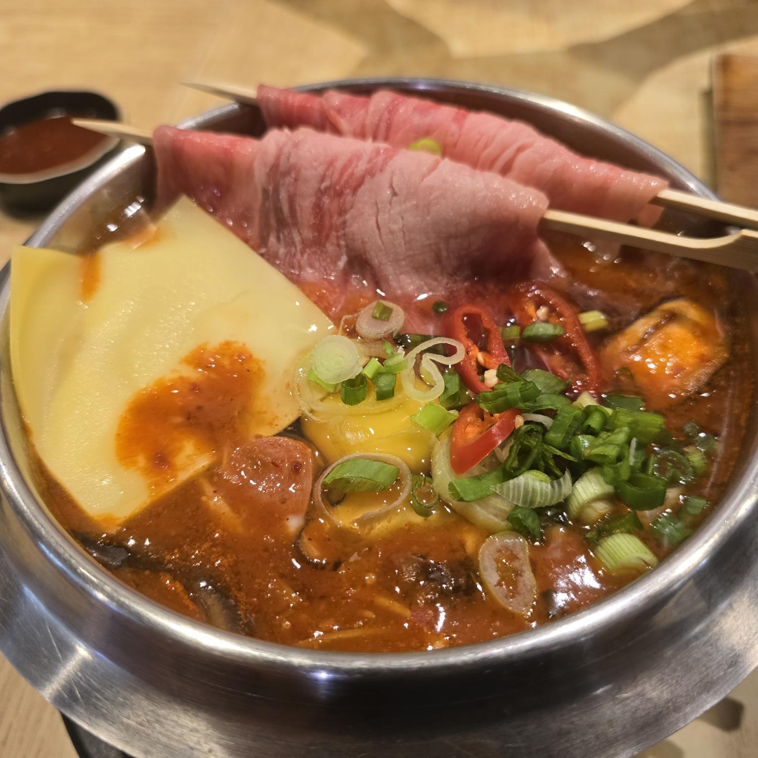 Wagyu Beef Army Stew with Ramyeon