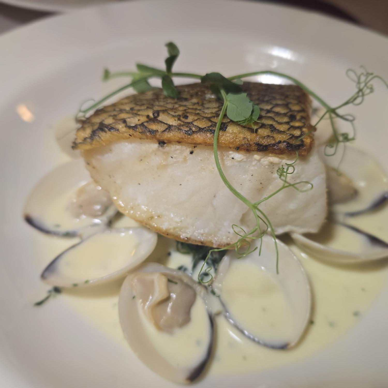 Atlantic Black Cod with Vin Blanc Cream Sauce