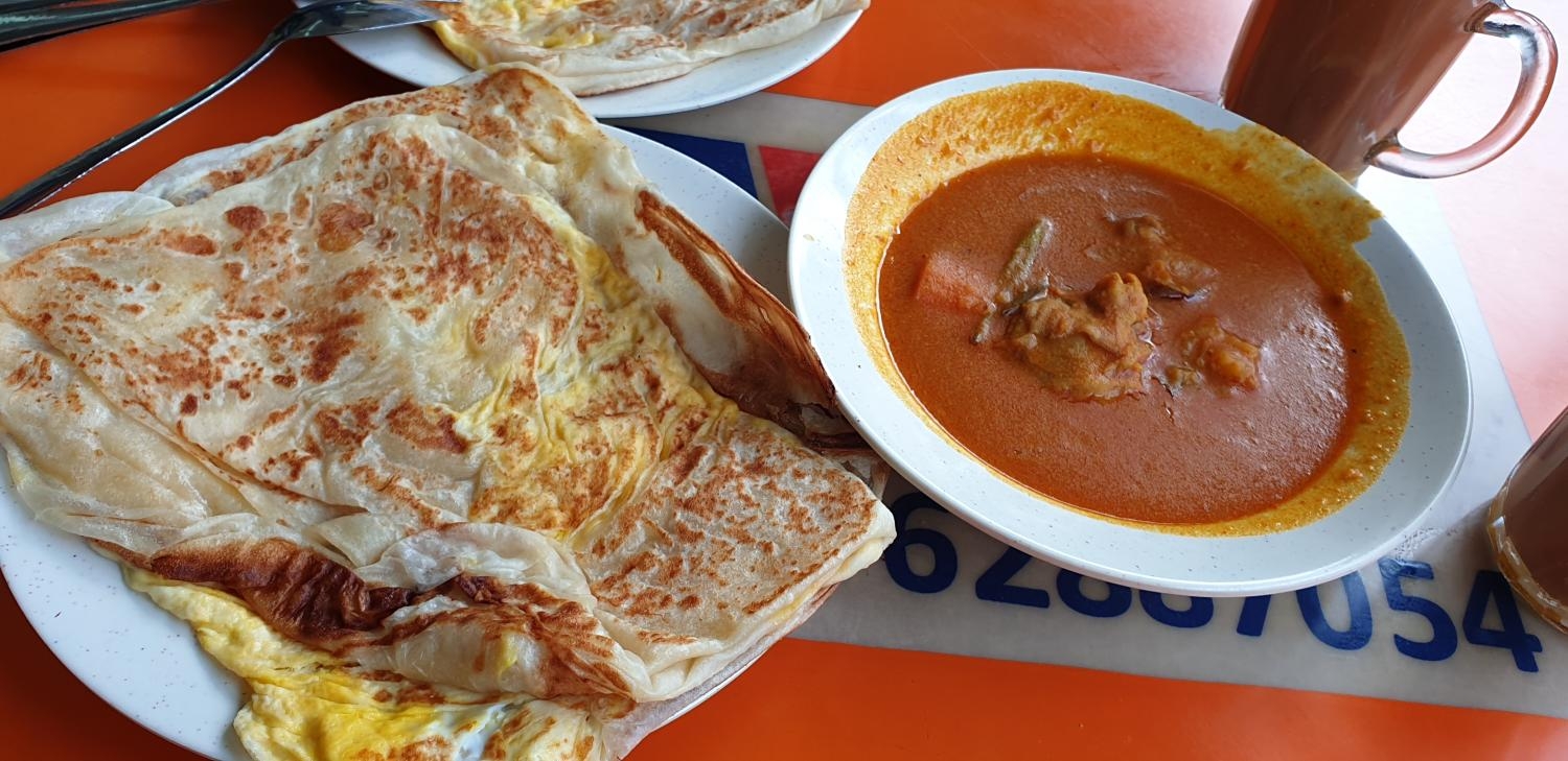 Roti Prata Egg  and Teh Tarik
