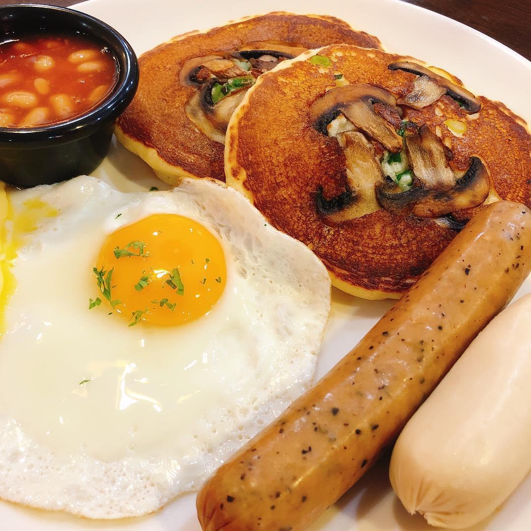 Mushroom and Sausage Pancakes