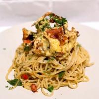 Salted Egg Yolk  Soft Shell Crab Pasta
