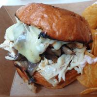 Roasted Chicken Mushroom Burger