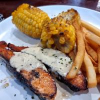 Salmon with Mushroom Cream Sauce