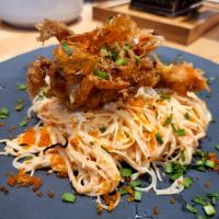 Mentaiko Capellini with Soft Shell Crab