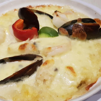 Seafood Cheese Baked Rice