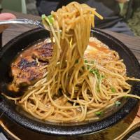 Beef Hamburg with Egg Spaghetti