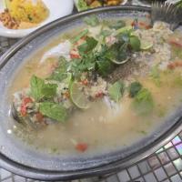 Steamed Seabass with Spicy Lemon Sauce