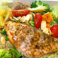 Baked Salmon with Salad